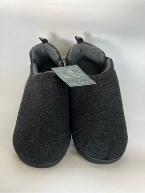 NEW Snugleaves Men's US 11-12 Cozy Slip-On Slippers - Charcoal